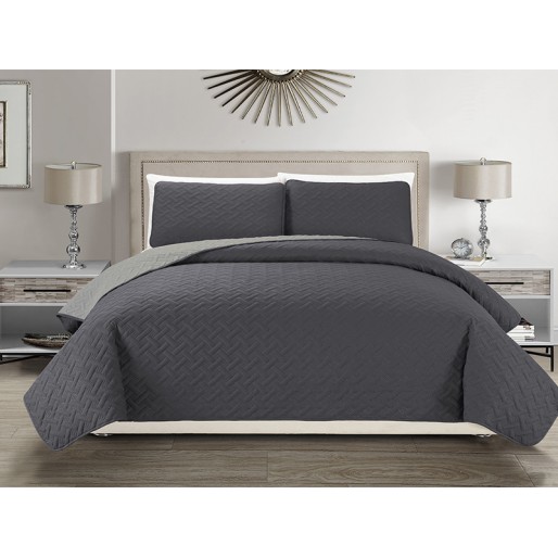 Reversible Bedspread Charcoal