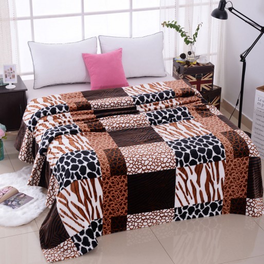 Super Soft Microfiber Blanket - Animal Patchwork