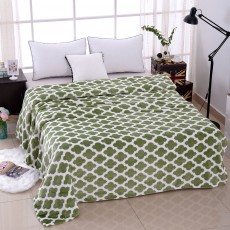 Super Soft Microfiber Blanket - Green Pattern