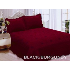 Polysilk Quilt Black - Burgundy