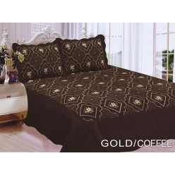 Polysilk Quilt Gold - Coffee