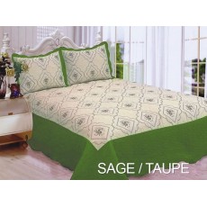 Polysilk Quilt Sage - Taupe