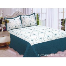 Polysilk Quilt Turquoise - Beige