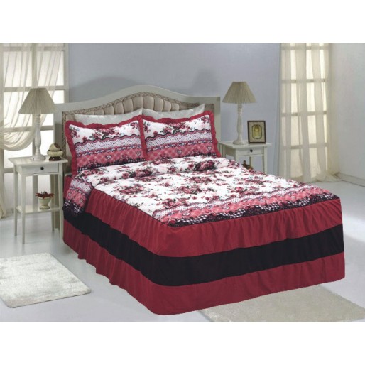 Ruffle Bedspread Coffee - Blossom