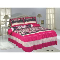 Ruffle Bedspread Pink Lily