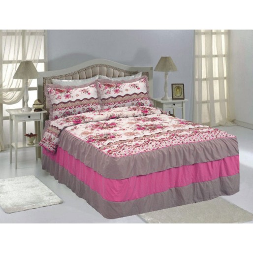 Ruffle Bedspread Pink - Rose