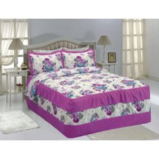 Ruffle Bedspread Purple Flower