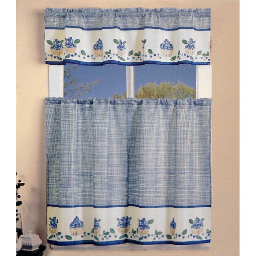 Blueberries Kitchen Curtain