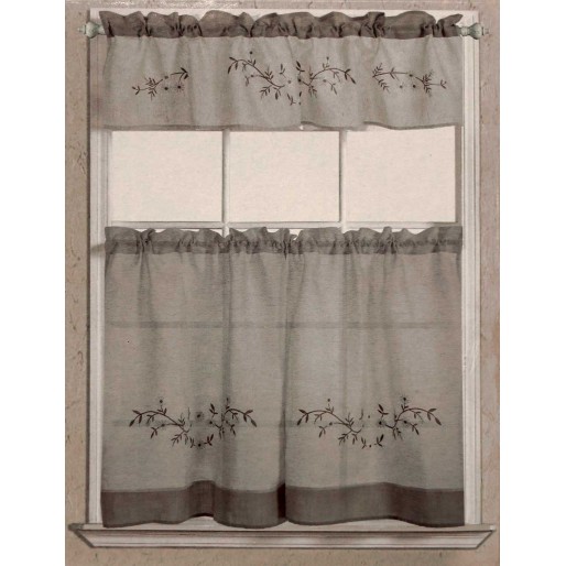 Rustic Floral Kitchen Curtain