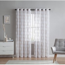 Mabel Sheer Embroidered Grommer Curtain Panel